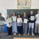 9b - Demir Pepić, Belma Aljić, Asja Aličić, razrednica Hasiba Šehić, Aida Poljić, Adin Džizić, Imran Muharemović